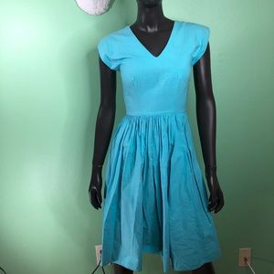 Vintage Fit and Flare Light Blue Dress
